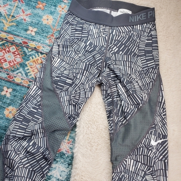 Nike Pro Legging Gray White XS - Picture 8 of 9